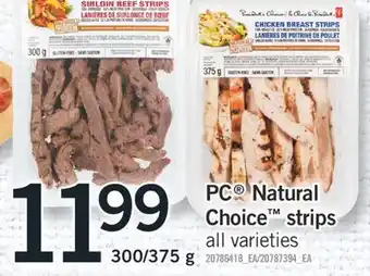 Fortinos PC Natural Choice strips offer
