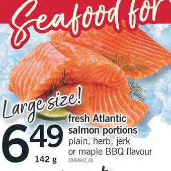 Fortinos fresh Atlantic salmon portions offer