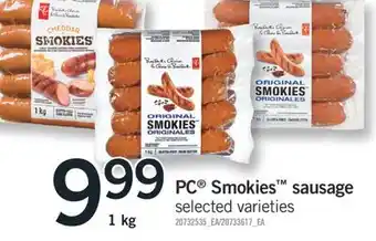 Fortinos PC SMOKIES SAUSAGE offer