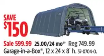 Canadian Tire Shelter Logic Garage-in-a-Box, 12 x 24 x 8' h offer