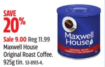 Canadian Tire KRAFT Maxwell House Original Roast Coffee offer