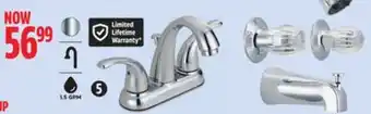 Canadian Tire Peerless Double Handle Rigid Spout 4-in Centerset Bathroom Sink Faucet with Pop-Up Drain, Chrome offer