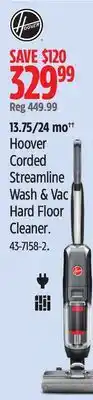 Canadian Tire Hoover Corded Streamline Wash & Vac Hard Floor Cleaner offer