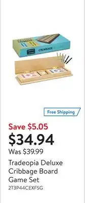 Walmart Tradeopia Deluxe Cribbage Board Game Set offer