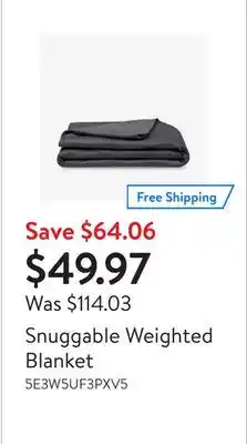 Walmart Snuggable Weighted Blanket offer