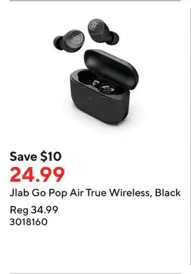 Staples Jlab Go Pop Air True Wireless, Black offer