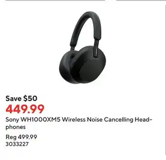 Staples Sony WH1000XM5 Wireless Noise Cancelling Headphones offer