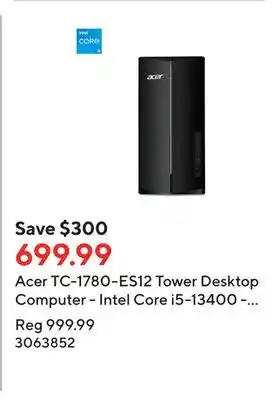 Staples Acer TC-1780-ES12 Tower Desktop Computer - Intel Core i5-13400 - 1TB SSD - 16GB RAM - Windows 11 offer