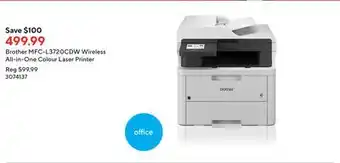 Staples Brother MFC-L3720CDW Wireless All-in-One Colour Laser Printer offer