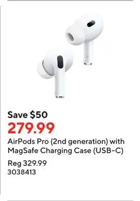 Staples AirPods Pro (2nd generation) with MagSafe Charging Case (USB-C) offer