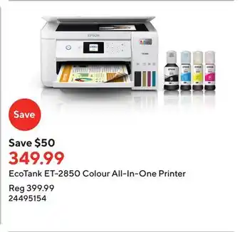 Staples EcoTank ET-2850 Colour All-In-One Printer offer