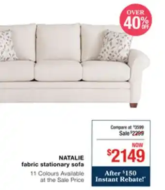 La Z Boy NATALIE fabric stationary sofa offer