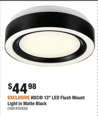 Home Depot EXCLUSIVE HDC 13 LED Flush Mount Light in Matte Black offer