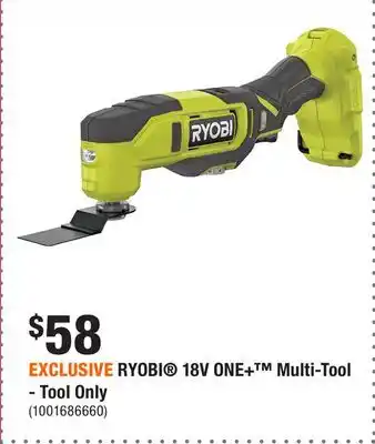Home Depot EXCLUSIVE RYOBI 18V ONE+ Multi-Tool - Tool Only offer
