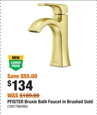 Home Depot PFISTER Bruxie Bath Faucet in Brushed Gold offer