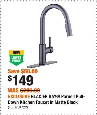 Home Depot EXCLUSIVE GLACIER BAY Parnell Pull-Down Kitchen Faucet in Matte Black offer