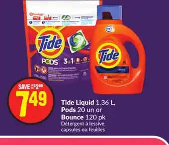 Chalo FreshCo Tide Liquid 1.36 L, Pods 20 un or Bounce 120 pk offer