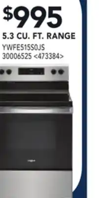 RONA WHIRLPOOL 5.3 CU. FT. RANGE offer