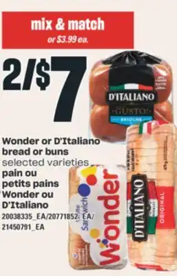 Valu-mart PAIN OU PETITS PAINS WONDER OU D'ITALIANO offer