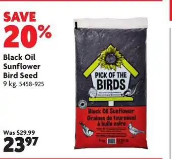 Home Hardware Black Oil Sunflower Bird Seed offer