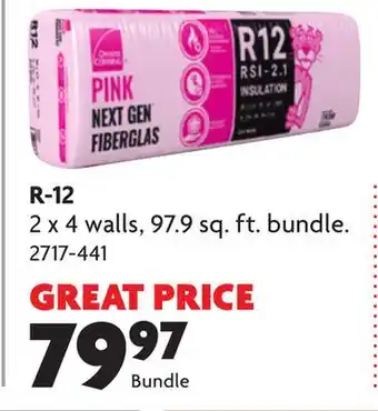 Home Hardware R-12 PINK NEXT GEN FIBERGLAS Insulation offer