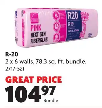 Home Hardware PINK NEXT GEN FIBERGLASS Insulation R-20 offer