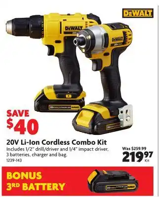 Home Hardware 20V Li-Ion Cordless Combo Kit offer