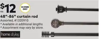 Giant Tiger 48-86 curtain rod offer