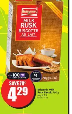 FreshCo Britannia Milk Rusk Biscuit 560 g offer