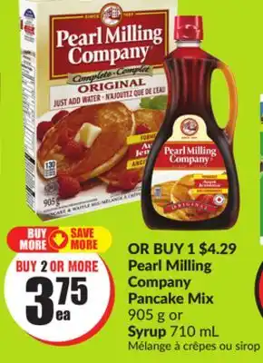FreshCo Pearl Milling Company Pancake Mix 905g or Syrup 710 mL offer