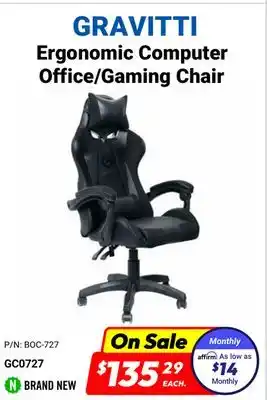 Factory Direct Gravitti Ergonomic Computer Office/Gaming Chair offer