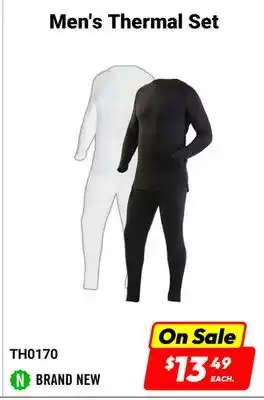 Factory Direct Debranded Men's Thermal Set offer