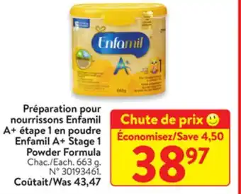 Walmart Enfamil A+ Stage 1 Powder Formula offer