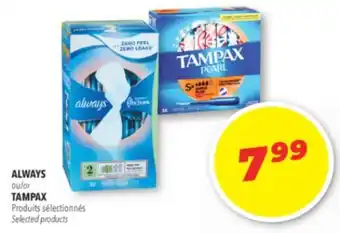 Familiprix ALWAYS or TAMPAX Selected products offer