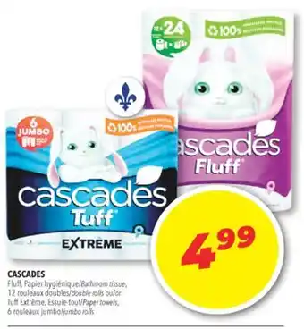 Familiprix CASCADES Fluff, Bathroom tissue, 12 double rolls or Tuff Paper towels, 6 jumbo rolls offer