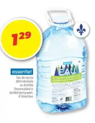 Familiprix ESSENTIEL Demineralized or distilled spring water offer