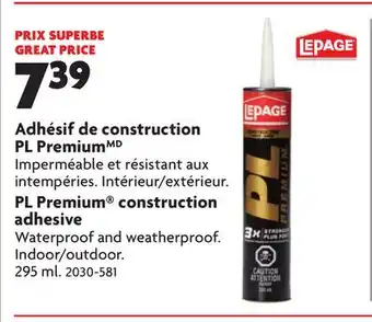 Home Hardware PL Premium Construction Adhesive offer