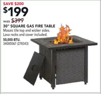RONA 30 SQUARE GAS FIRE TABLE 50,000-BTU offer