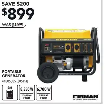 RONA FIRMAN PORTABLE GENERATOR offer