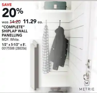 RONA METRIE COMPLETE SHIPLAP WALL PANELLING 1/2 x 5-1/2 x 8' offer