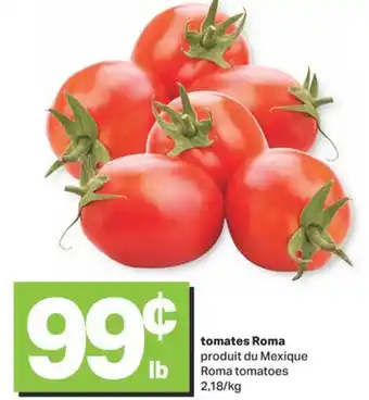 L'Intermarché TOMATES ROMA PRODUIT DU MEXIQUE ROMA TOMATOES 2,18/KG offer