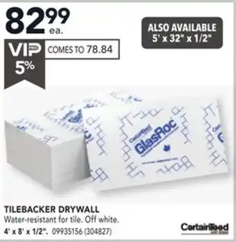 Réno Dépôt TILEBACKER DRYWALL 4' x 8' x 1/2 offer