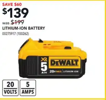 Réno Dépôt DEWALT LITHIUM-ION BATTERY offer