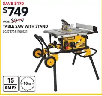 Réno Dépôt DEWALT TABLE SAW WITH STAND offer