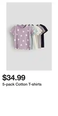 H&M 5-pack Cotton T-shirts offer