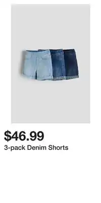 H&M 3-pack Denim Shorts offer