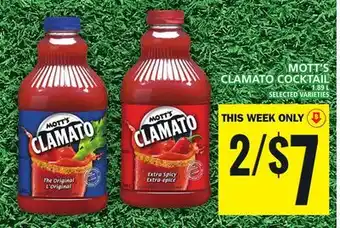 Food Basics MOTT'S CLAMATO COCKTAIL offer
