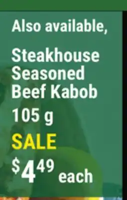 M & M Food Market Steakhouse Seasoned Beef Kabob offer