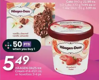 Sobeys HÄAGEN-DAZS Ice Cream 414-450mL or Novelties 3-4 pk offer