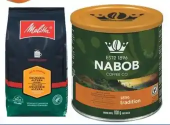 Real Canadian Superstore NABOB GROUND OR MELITTA WHOLE BEAN 907G COFFEE SELECTED VARIETIES offer